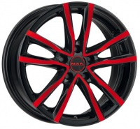 Литые колесные диски MAK MILANO Black and Red 6.5x16 5x112 ET45 D76 Чёрный с красной лицевой частью (F6560MIBR45VK2)  фото, kupilegko.ru