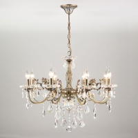 Подвесная люстра Eurosvet 3281/8 античная бронза/прозрачный хрусталь Strotskis  фото, kupilegko.ru