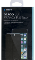Защитное стекло Deppa Anti-Spy для Apple iPhone 6/7/8 3D Full Glue (черная рамка)  фото, kupilegko.ru