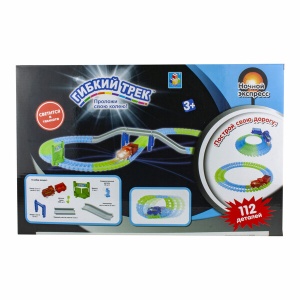 Гибкий трек Ночной экспресс 112 деталей 38319 GU  фото, kupilegko.ru