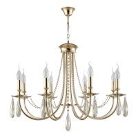 Подвесная люстра Crystal Lux Victoria SP8 Gold/Amber  фото, kupilegko.ru