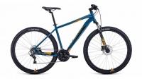 Велосипед APACHE 29 3.0 disc (29" 21 ск. рост. 17") 2020-2021, бирюзовый/оранжевый, RBKW1M69Q020 Forward  фото, kupilegko.ru