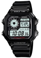 Японские наручные мужские часы Casio AE-1200WH-1A. Коллекция Digital  фото, kupilegko.ru