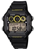 Японские наручные мужские часы Casio AE-1300WH-1A. Коллекция Digital  фото, kupilegko.ru