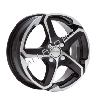 Литые колесные диски SKAD (СКАД) Аллигатор 6x15 4x100 ET46 D54.1 Чёрный глянцевый с полированной лицевой частью (1131605)  фото, kupilegko.ru