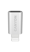 Адаптер Canyon CNE-USBC02 USB-C/Lightning, серебристый  фото, kupilegko.ru