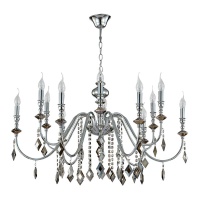 Подвесная люстра Crystal Lux MERCEDES SP6+6 CHROME/SMOKE  фото, kupilegko.ru