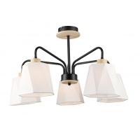 Потолочная люстра IMEX MD.5714-5-S-BK+WOOD  фото, kupilegko.ru