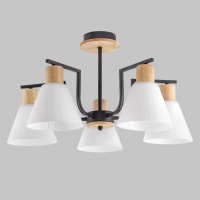 Потолочная люстра IMEX MD.5716-5-S-BK+WOOD  фото, kupilegko.ru