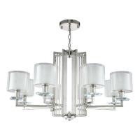 Подвесная люстра Crystal Lux Nicolas SP-PL8 Nickel/White  фото, kupilegko.ru
