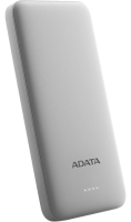 Аккумулятор ADATA T10000, Li-Ion, 10000 мАч, белый  фото, kupilegko.ru
