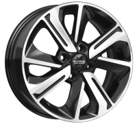 Литые колесные диски SKAD (СКАД) KL-319 (RIO II) 6x15 4x100 ET46 D54.1 Чёрный глянцевый с полированной лицевой частью (3300005)  фото, kupilegko.ru