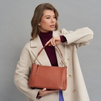 Кожаная сумка хобо женская Dr.Koffer 7018BR-58 25404 DK  фото, kupilegko.ru