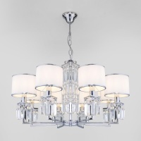 Подвесная люстра Eurosvet Zaffiro 10099/8 хром/прозрачный хрусталь Strotskis  фото, kupilegko.ru