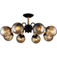 Потолочная люстра Reluce 04886-0.3-08 BK+WOOD  фото, kupilegko.ru