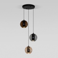 Подвесная светодиодная люстра Eurosvet 50258/3 LED дымчатый/ бежевый/ шоколад  фото, kupilegko.ru