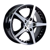 Литые колесные диски SKAD (СКАД) Диамонд(DIAMOND) 6.5x16 5x115 ET46 D70.2 Черный глянцевый с полированной лицевой частью (арт.1361705)  фото, kupilegko.ru