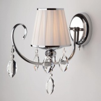 Бра, светильник настенный накладной Eurosvet 10021/1 хром/прозрачный хрусталь Strotskis  фото, kupilegko.ru