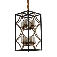 Подвесная люстра Lumina Deco Quadrato LDP 1223-8 BK+MD  фото, kupilegko.ru