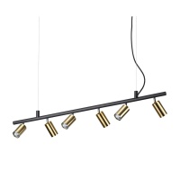 Подвесная люстра Ideal Lux Dynamite SP6 Ottone Satinato 244648  фото, kupilegko.ru