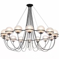 Подвесная люстра iLamp Globe 10346P/16 BK-WH  фото, kupilegko.ru