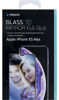 Защитное стекло Deppa Mirror для Apple iPhone XS Max 3D Full Glue (черная рамка)  фото, kupilegko.ru