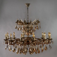 Подвесная люстра Ambiente Leon 2128/12+12 PB Tear Drop  фото, kupilegko.ru