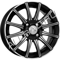 Литые колесные диски КиК (K&K) Сиеста 6x15 4x114.3 ET44 D67.1 Чёрный глянцевый с полированной лицевой частью (12795)  фото, kupilegko.ru