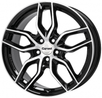 Литые колесные диски Carwel Эпсилон 6.5x16 5x114.3 ET50 D66.1 Чёрный с полированной лицевой частью (13212AC)  фото, kupilegko.ru