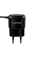 Зарядное устройство сетевое Canyon CNE-CHA044B Wall Charger MicroUSB (черный)  фото, kupilegko.ru