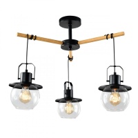 Потолочная люстра IMEX Freedom MD.23044-3-S-BK+WOOD  фото, kupilegko.ru