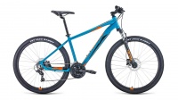 Велосипед APACHE 27,5 3.2 disc (рост 17") 2020-2021, бирюзовый/оранжевый, RBKW1M37G048 Forward  фото, kupilegko.ru