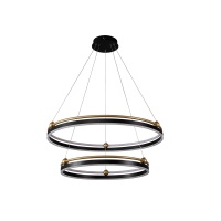 Подвесная люстра Crystal Lux FERNANDO SP123W LED D600+800 BLACK/GOLD  фото, kupilegko.ru