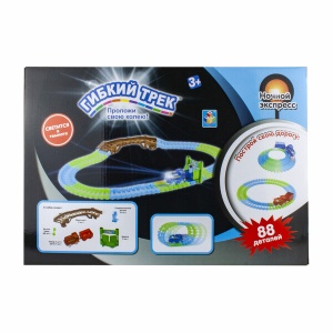 Гибкий трек Ночной экспресс 88 деталей 38320 GU  фото, kupilegko.ru