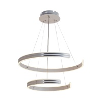 Подвесная светодиодная люстра Profit Light 6039/2 WHT+CHR  фото, kupilegko.ru