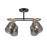 Потолочная люстра IMEX MD.5712-4-S-BK+WOOD  фото, kupilegko.ru