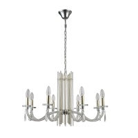 Подвесная люстра Crystal Lux AURELIO SP8 GOLD+CHROME/TRANSPARENT  фото, kupilegko.ru