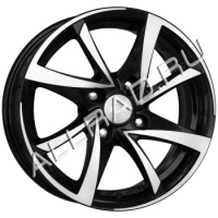 Литые колесные диски КиК (K&K) Игуана 6.5x15 4x100 ET50 D60.1 Чёрный глянцевый с полированной лицевой частью (74799)  фото, kupilegko.ru