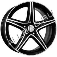 Литые колесные диски КиК (K&K) Барракуда (КС567) 7.5x17 5x114.3 ET45 D67.1 Чёрный глянцевый с полированной лицевой частью (12861)  фото, kupilegko.ru