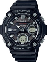 Японские наручные мужские часы Casio AEQ-120W-1A. Коллекция Ana-Digi  фото, kupilegko.ru