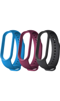 Набор ремешков  Everstone для Mi Band 5/Mi Band 6 (черный, фиолетовый, голубой)  фото, kupilegko.ru