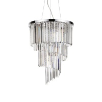 Подвесная люстра Ideal Lux Carlton SP12 Cromo 166247  фото, kupilegko.ru