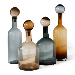 Bubbles and Bottles Cognac Бутылки 4 шт. Pols Potten  фото, kupilegko.ru