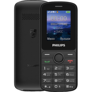 Мобильный телефон кнопочный Philips Xenium E2101 Черный  фото, kupilegko.ru