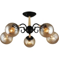 Потолочная люстра Reluce 04886-0.3-05 BK+WOOD  фото, kupilegko.ru