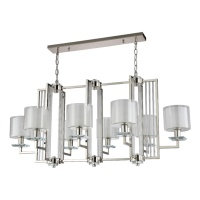 Подвесная люстра Crystal Lux Nicolas SP8 L1000 Nickel/White  фото, kupilegko.ru