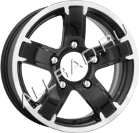 Литые колесные диски КиК (K&K) Ангара (КС462) 6.5x15 5x139.7 ET15 D98 Чёрный глянцевый с полированной лицевой частью (5736)  фото, kupilegko.ru
