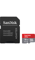 Карта памяти SanDisk Ultra UHS-I MicroSD 16 ГБ class 10 (с адаптером)  фото, kupilegko.ru