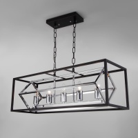 Подвесная люстра Eurosvet Crate 70122/5 черный  фото, kupilegko.ru
