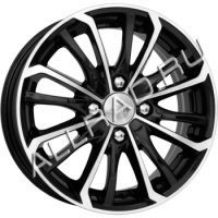 Литые колесные диски КиК (K&K) Рим 6x15 4x108 ET25 D65.1 Чёрный глянцевый с полированной лицевой частью (14384)  фото, kupilegko.ru